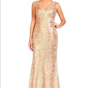 Bari Jay Size 12 gold gown. Worn once
